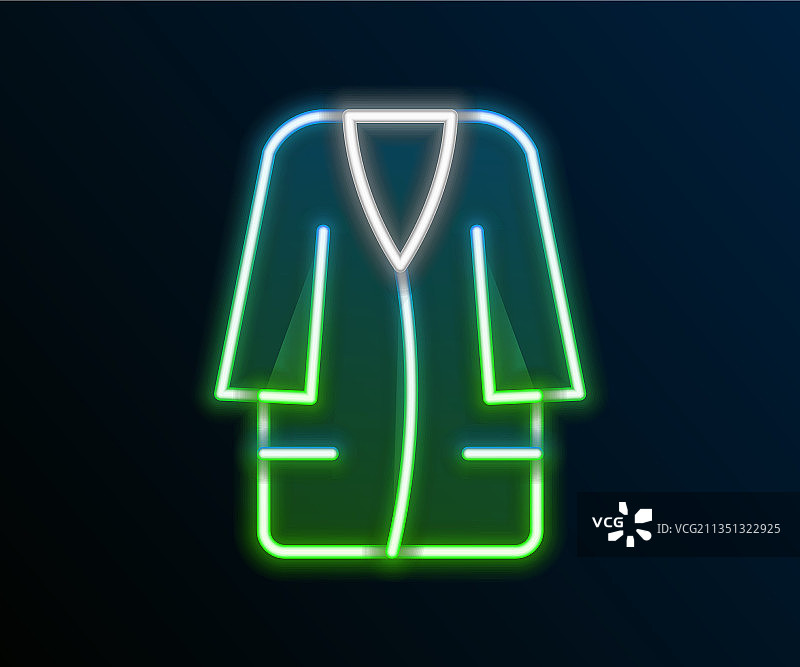 发光霓虹灯线条浴袍图标图片素材