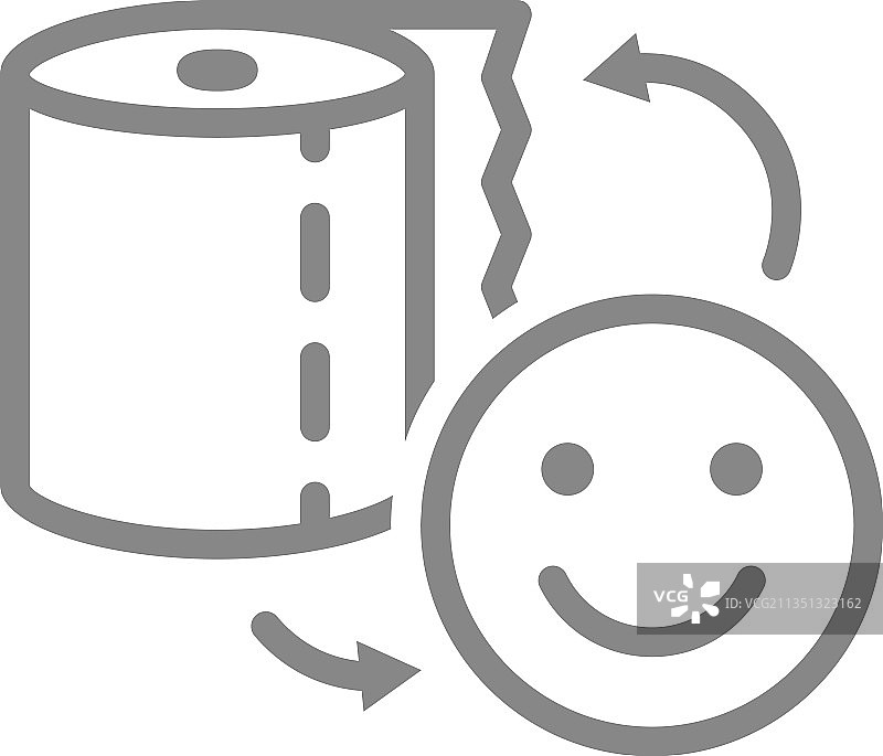 纸巾和笑脸线条图标图片素材