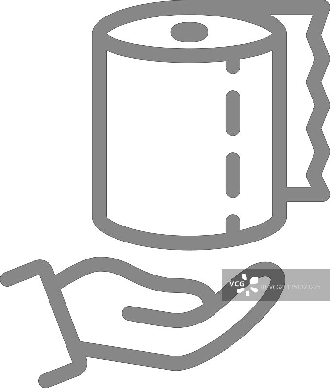 手持纸巾线条图标图片素材