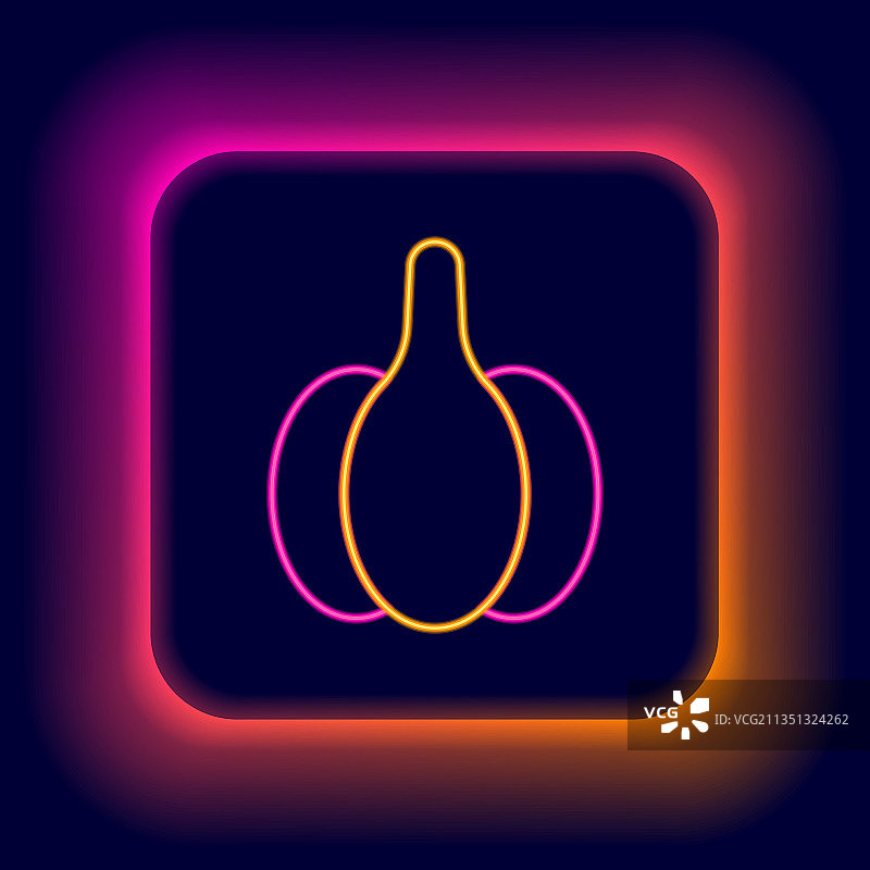 发光霓虹灯线条大蒜图标图片素材