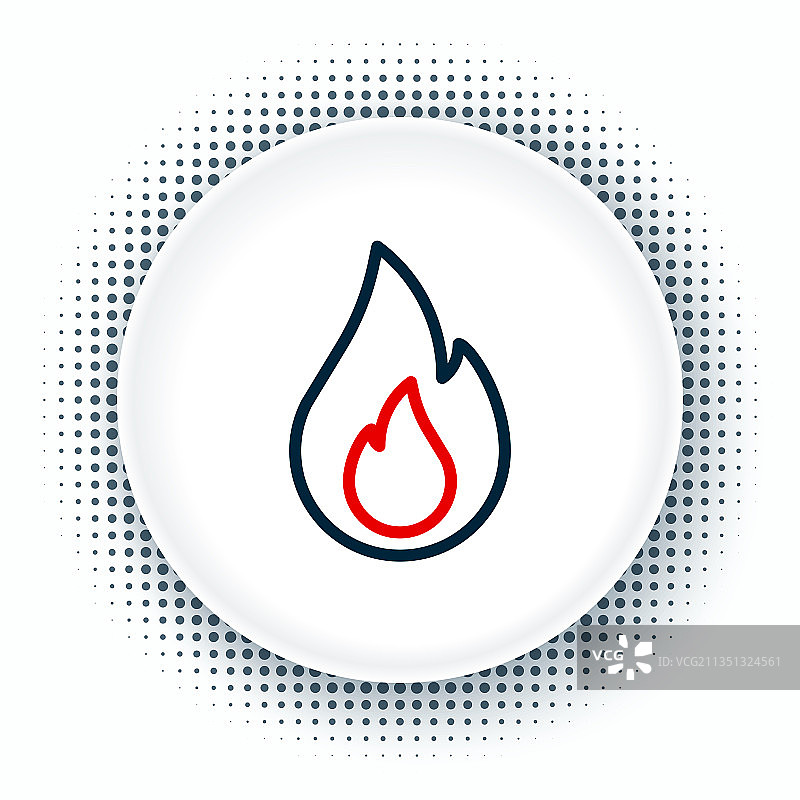 白色背景火焰线条图标图片素材