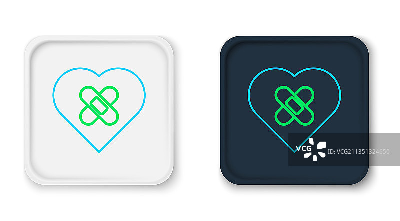 已修复的破碎的心或离婚线条图标图片素材