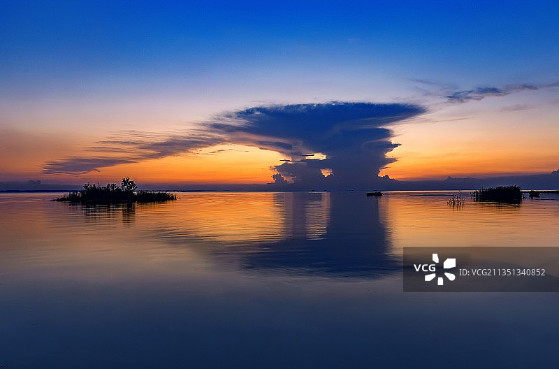 宿迁骆马湖晚霞图片素材