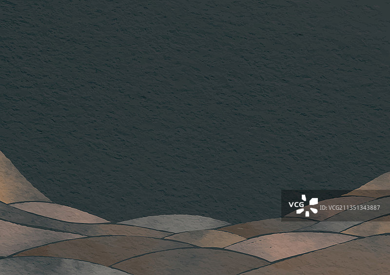 黑色纸上的泥土色调水彩波浪图片素材