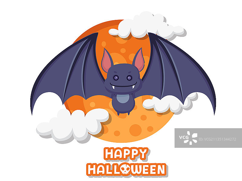 万圣节快乐可爱卡通蝙蝠图片素材