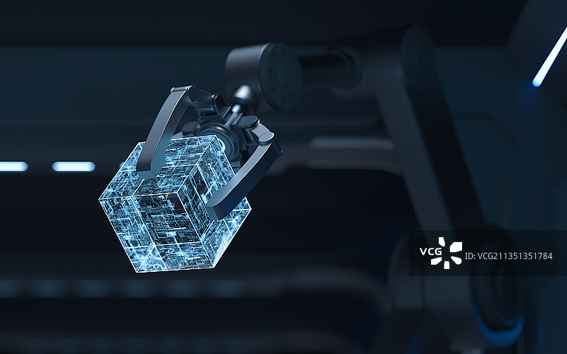 科技感机械臂 3D渲染图片素材