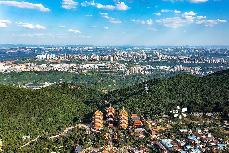 航拍重庆北碚龙车寺风光图片素材