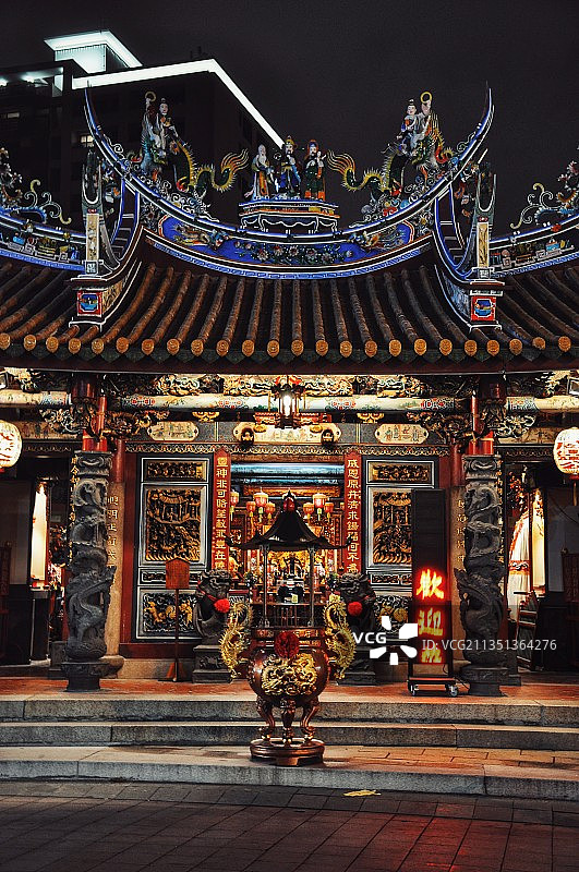 台南台湾府城隍庙夜景图片素材