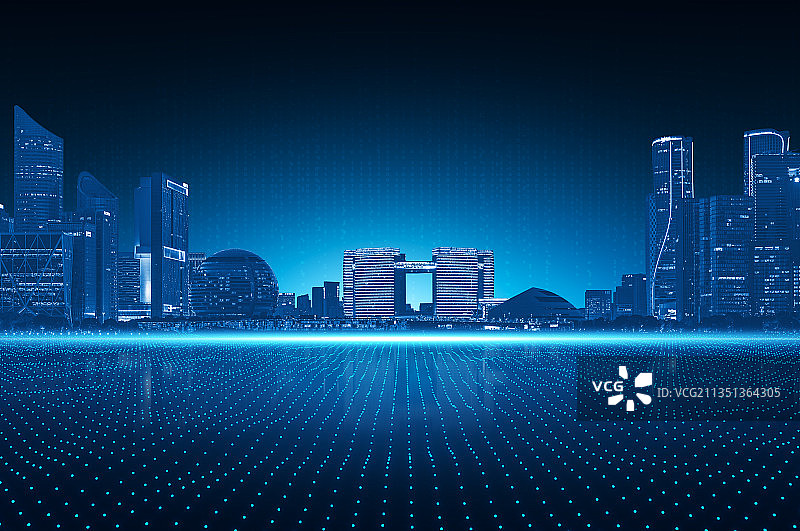 杭州科技光线城市建筑背景图片素材