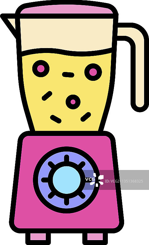 水果搅拌机彩色轮廓图标图片素材