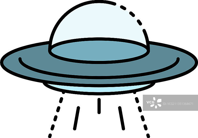 不明飞行物彩色轮廓图标图片素材