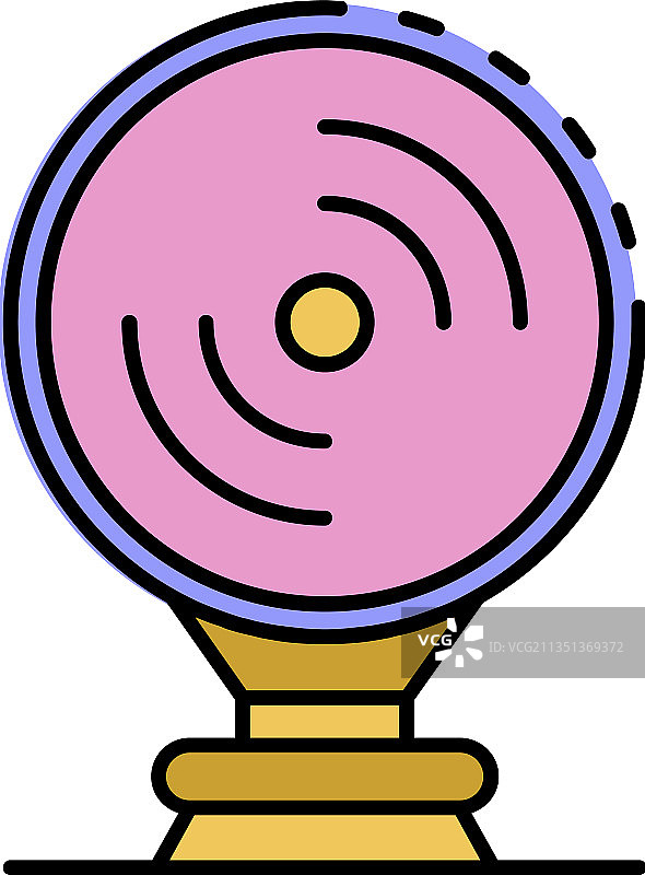 博物馆警报器彩色轮廓图标图片素材