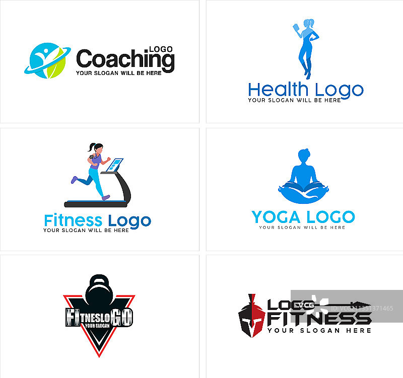 一套健身运动训练标志图片素材