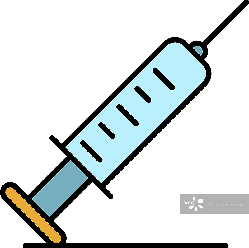注射器宠物图标彩色轮廓图片素材