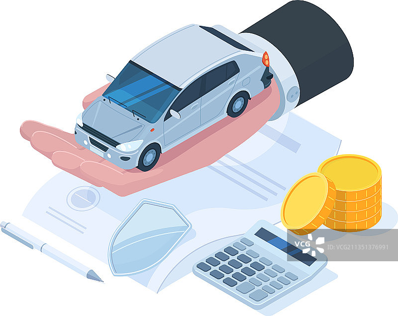 2.5D汽车保护保险图片素材