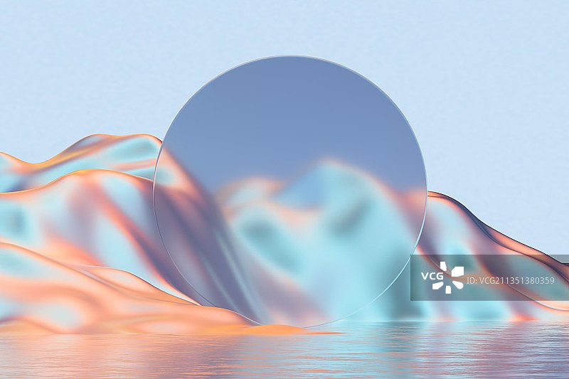 3d渲染亚克力极简艺术场景图片素材