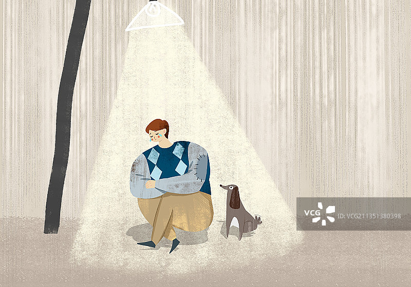 孤单人生插画背景图片素材