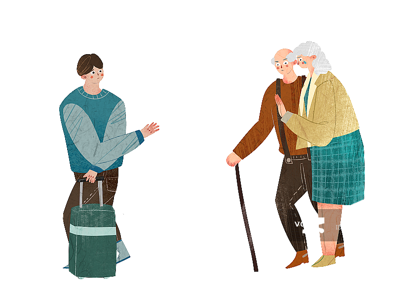 游子离家插画元素图片素材