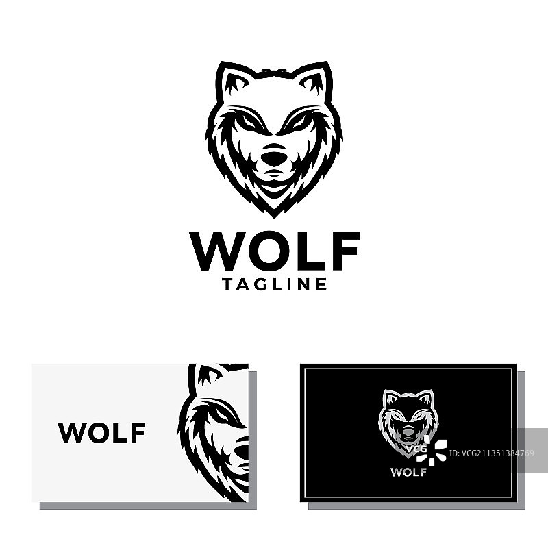 狼脸Logo抽象动物头像图片素材