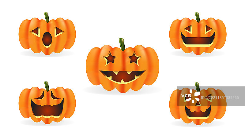 逼真万圣节南瓜图标图片素材