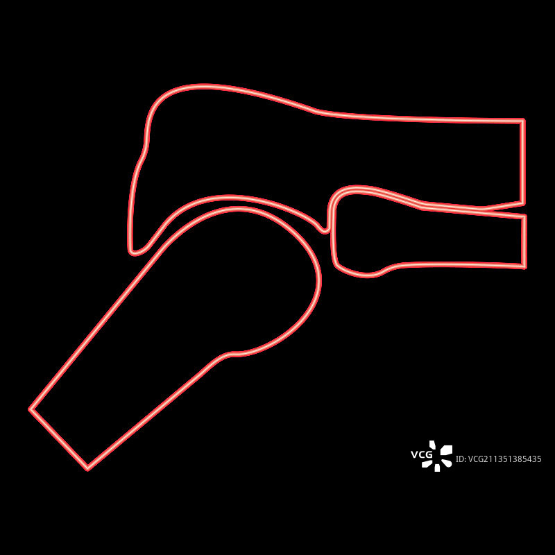 霓虹膝关节红色扁平风格图像图片素材