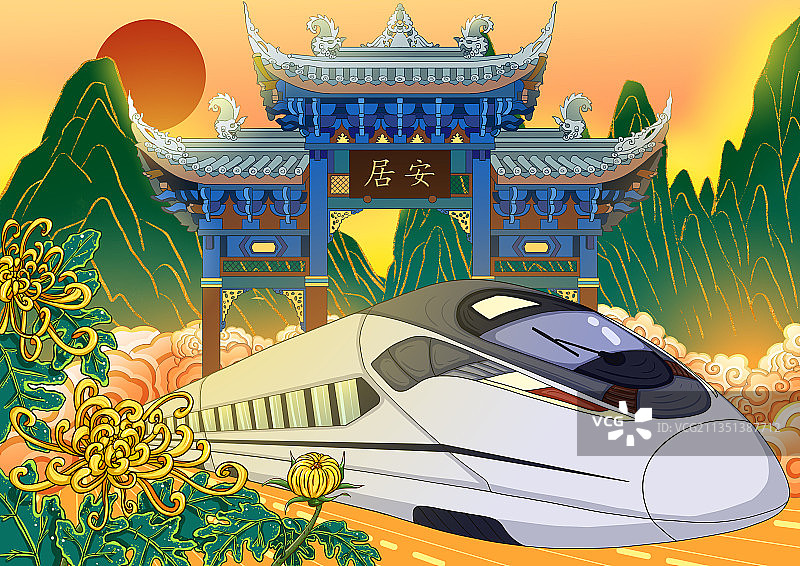 动车开到旅游景点图片素材