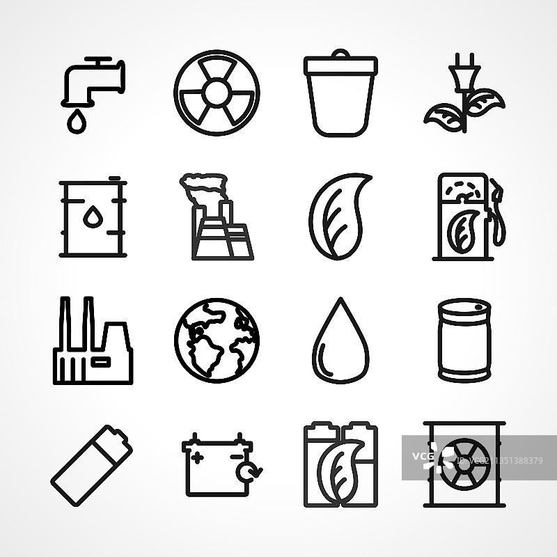 生态环境可持续性图标合集图片素材