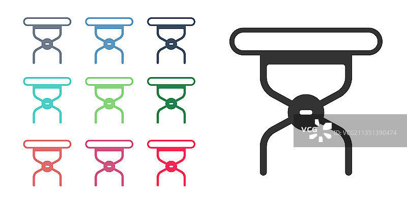 黑色露营便携折叠椅图标图片素材