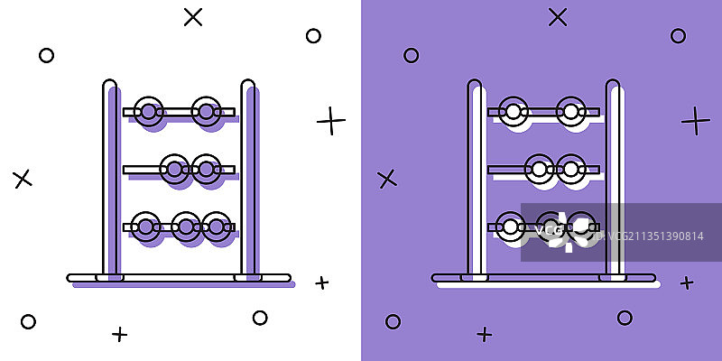 白色和紫色背景上的算盘图标图片素材