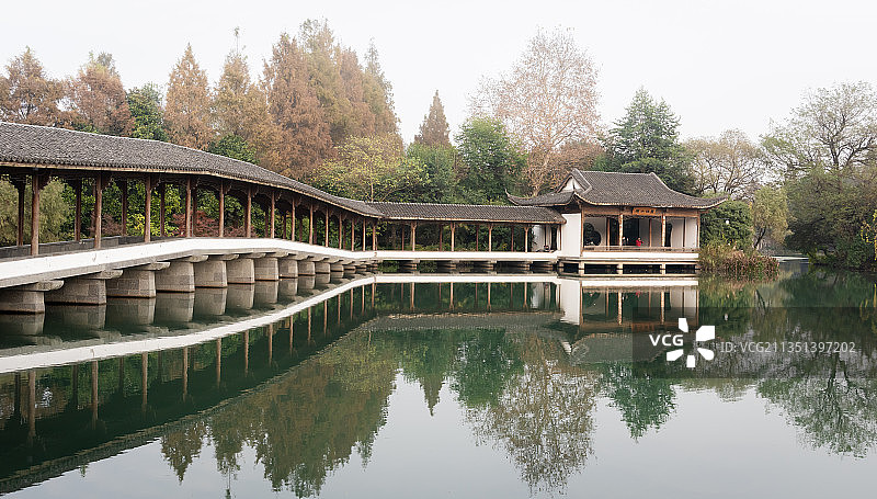浙江杭州西湖浴鹄湾风景景区风光图片素材