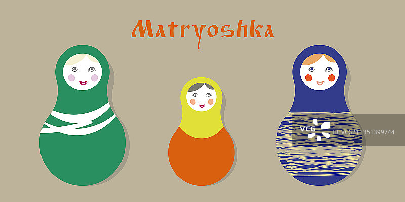 传统俄罗斯玩偶合集图片素材