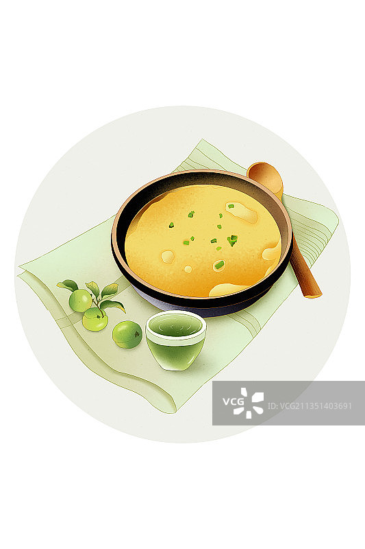 夏季习俗之吃鸡蛋和喝青梅酒图片素材