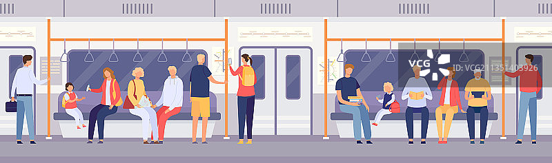 地铁或城市公交车内的乘客图片素材