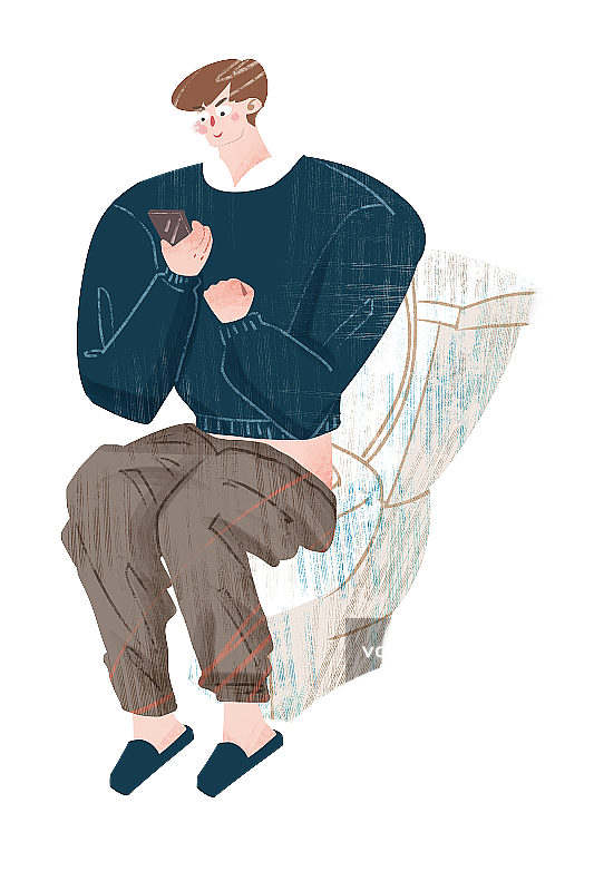 男性便秘插画元素图片素材