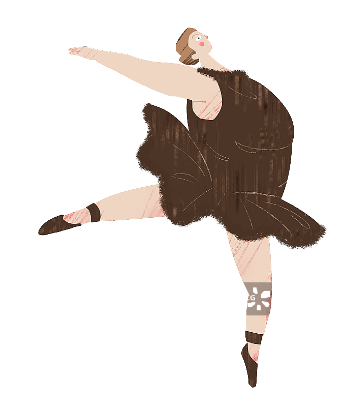 跳芭蕾舞插画元素图片素材
