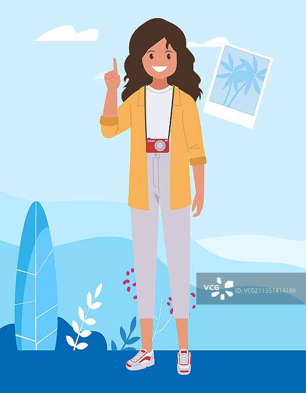 女人用食指向上指图片素材