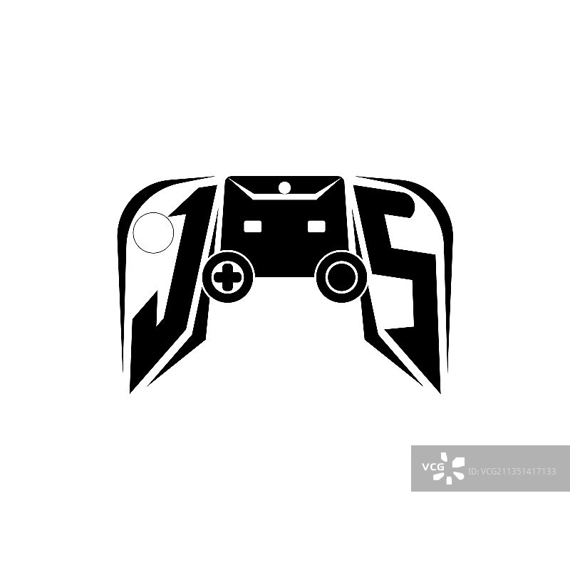 带蓝光的JS logo电竞游戏首字母图片素材