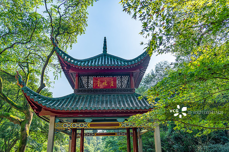 爱晚亭,最新,新面貌,2021年国庆,保护性修缮后,岳麓山,图片素材