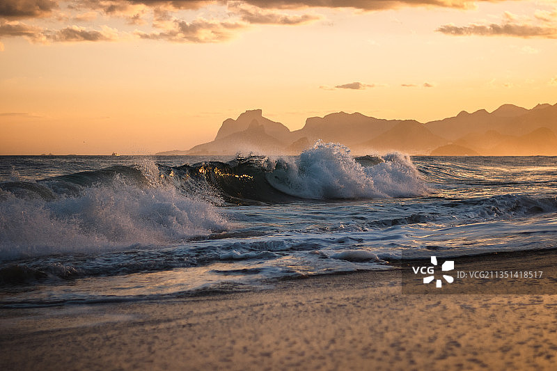 巴西里约热内卢州日落时分海天美景图片素材
