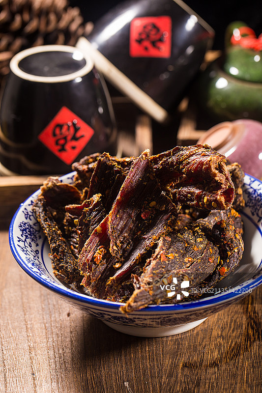 香辣牛肉干美食美味图片素材
