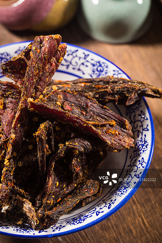 香辣牛肉干美食美味图片素材