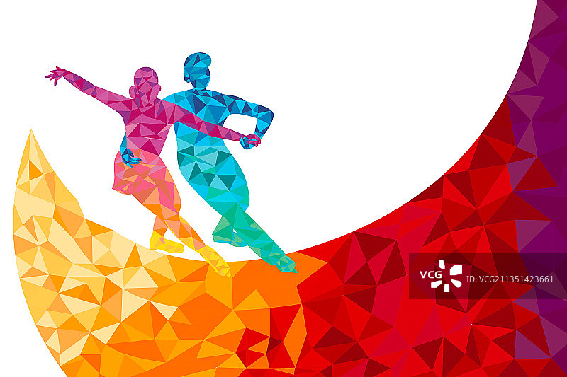 双人花样滑冰矢量插画图片素材