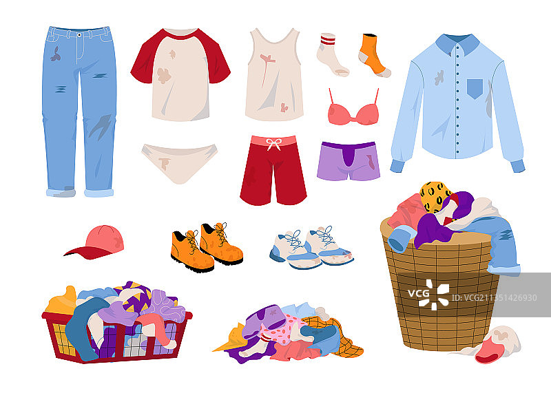 沾满泥土的卡通脏衣服图片素材