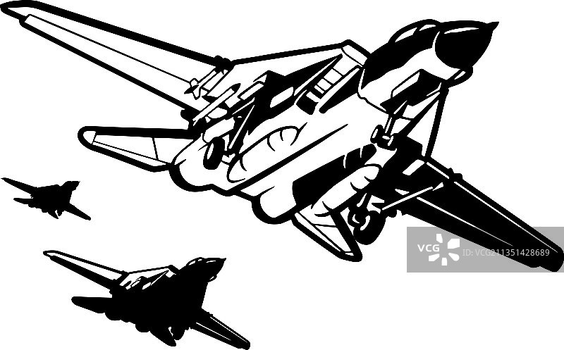 战斗机详细轮廓剪影图片素材