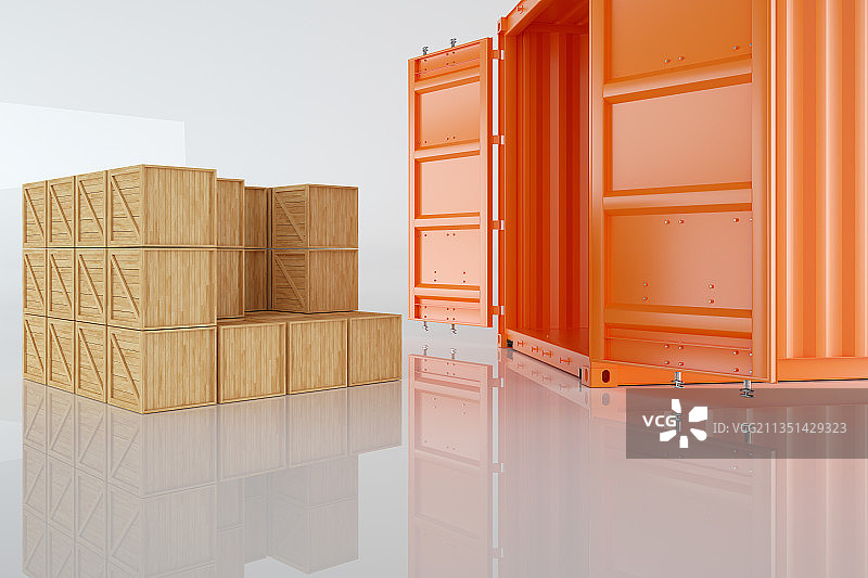 3D集装箱和货物搬运图片素材