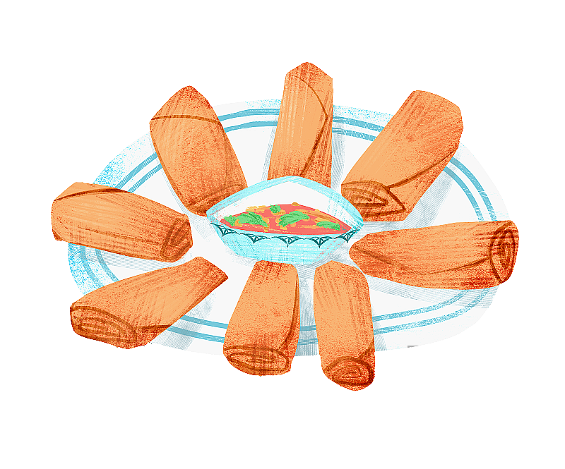 春卷插画元素图片素材