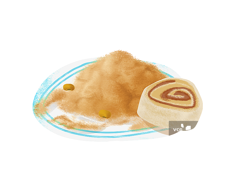 中国传统饮食驴打滚插画元素图片素材