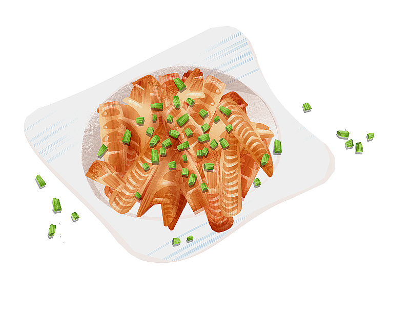 油焖春笋插画元素图片素材