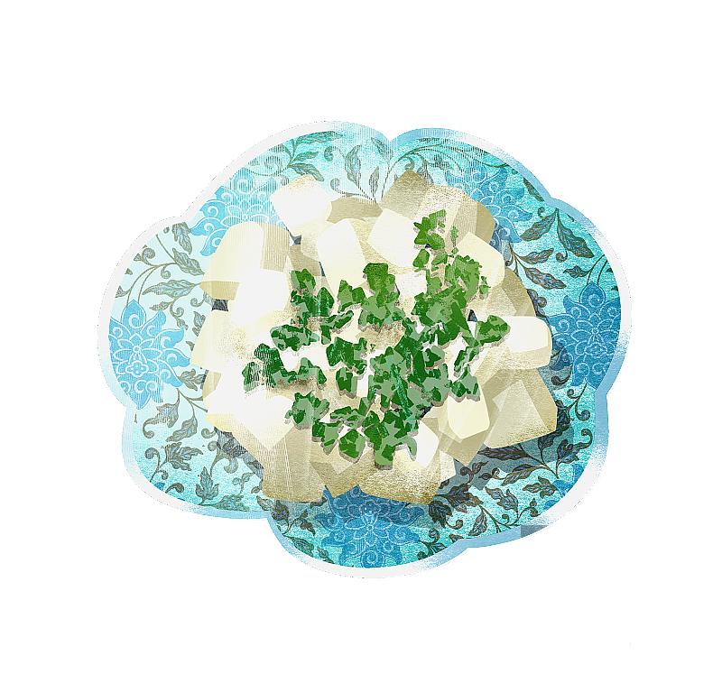 香椿拌豆腐插画元素图片素材