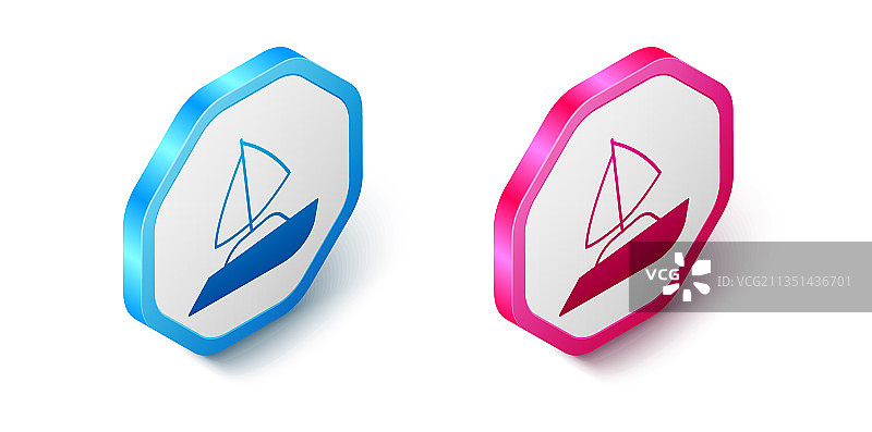 2.5D游艇帆船图标图片素材